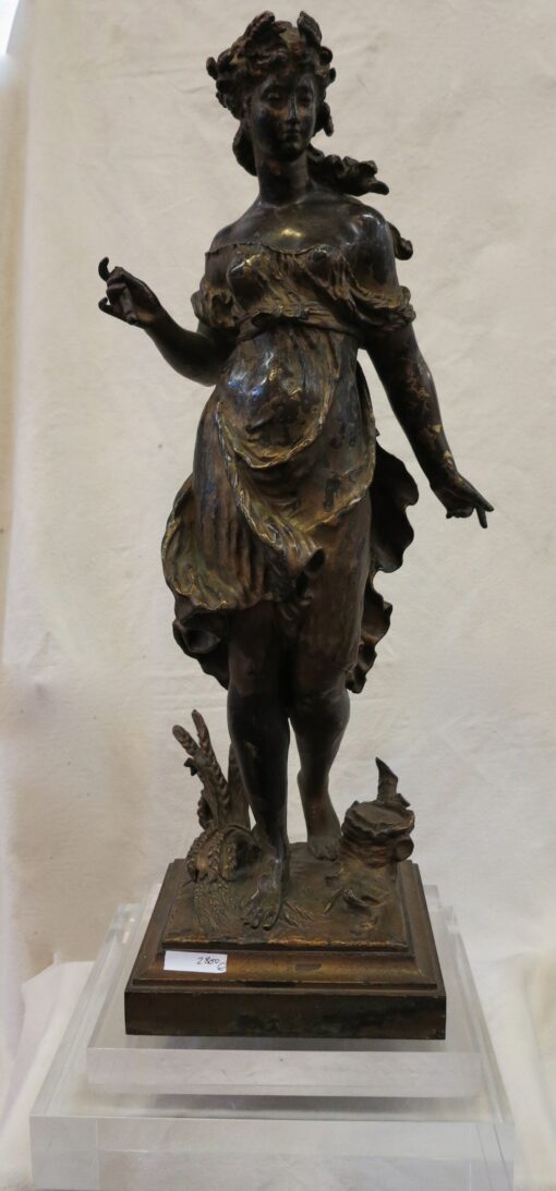 Statue Tans Signed Woman Moreau