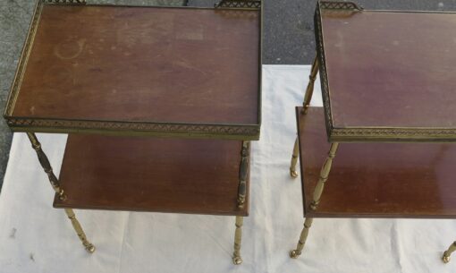 Side table pair has castors in brass with gallery Maison Bagués - Image 7