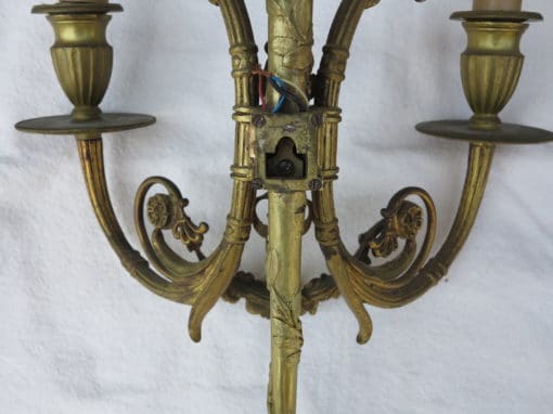 Pair sconces bronze of style empire heads  eagles and masks - Image 5