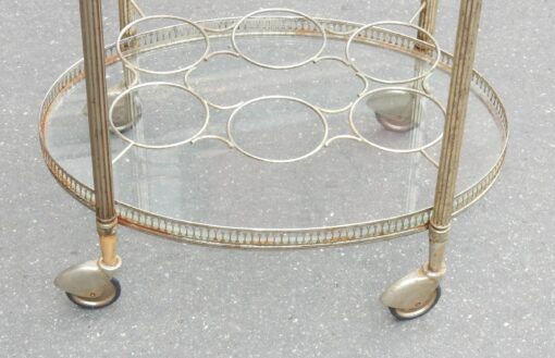 1950/70 Rolling Bar Silvered Brass Maison Bagués 3 Levels - Image 8