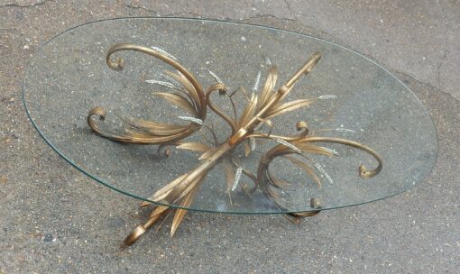 1970'  Cofee Table sheaf of wheat Gilted in The Style of Coco Chanel - Image 8