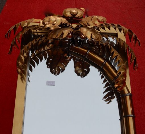 1970 ' Original Mirror Maison Jansen with Palm Illuminating Single Piece by Barbier - Image 4