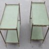 Paire d Etagere en bronze Maison Bagués avec galeries gainées de skai vert