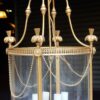1950/60 Lanterne en Bronze Doré Style LXIV Hauteur : 59 cm Diamètre : 36 cm – Image 7