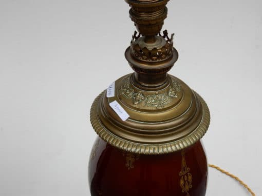 1880/1900 N3 lamps Pair of ceramic and bronze - Image 5