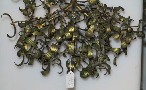Lustre boule de gui en bronze art nouveau a 5 lampes  diametre 50 – Image 4