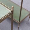 Paire d Etagere en bronze Maison Bagués avec galeries gainées de skai vert – Image 7