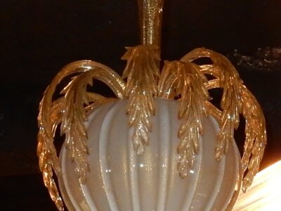 1950/70 Chandelier Murano Crystal and Gold Inclusion, Pineapple Form by  Barovier & Toso