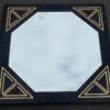 1970/80' Miroir Laqué Noir Avec Motifs en Laiton pour Lancel Paris