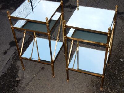 1950/70' Pair of Shelves has 3 levels Maison Bagués With Mirror 32 X 32 cm