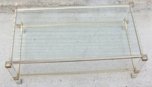 Pair of coffee tables Pierre Vandel lucite