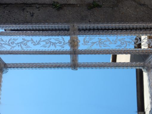1970' Miroir Style Véronèse Parecloses et Fleurs Dorées à l'Or 103 X 82 cm – Image 6