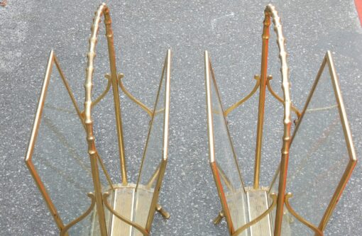 1950/70' Paire de Porte Revues Style Maison Baguès Modèle Bambou en Laiton Poli – Image 6