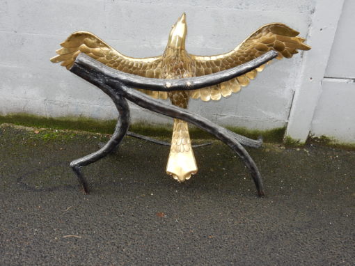 1982 ' Coffee Table Alain Chervet Eagle With Wings in the Spread  Ailes Déployées Brass and Iron - Image 7