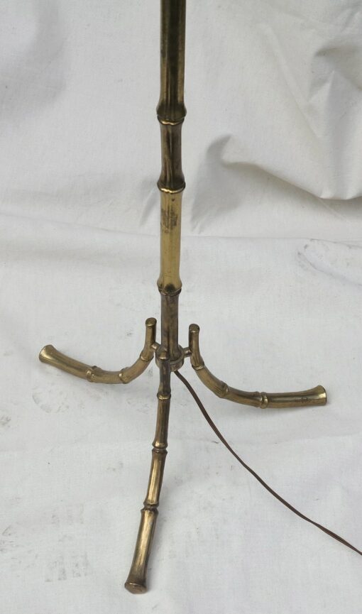 Lampadaire en bronze  decor bambou style Maison Bagués – Image 2