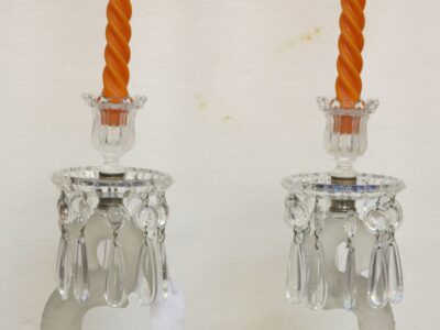 1950 Pair of Candlesticks Baccarat signed to the Delphins