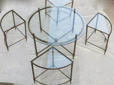 1950/70' Coffee table Maison Bagués bronze and her 4 tables