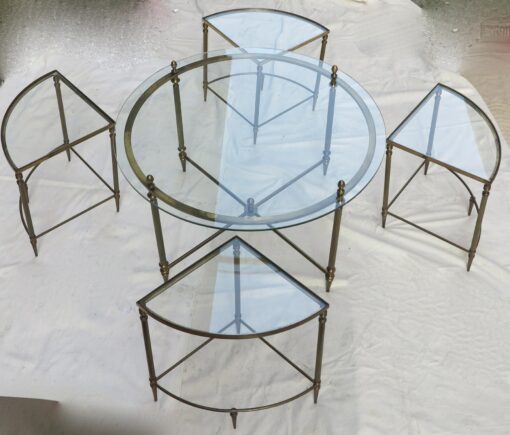 1950/70' Coffee table Maison Bagués bronze and her 4 tables