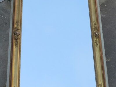 Miroir  Rectangle Bois Doré Feuilles d'Or Style Louis XV 155 x 96 x 7 cm(Réservé)