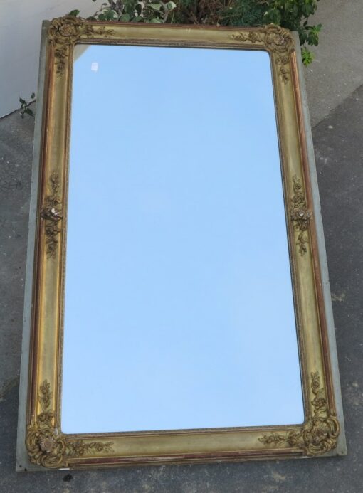 Miroir  Rectangle Bois Doré Feuilles d'Or Style Louis XV 155 x 96 x 7 cm(Réservé)