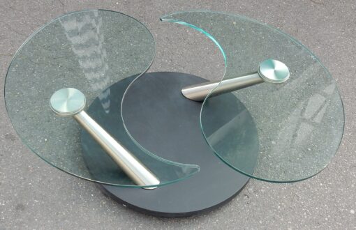 980/2000 Flexible coffee table Draenert-studio by Georg Appelshauser symbolic Le Yin et le Yang  or Taï Chi