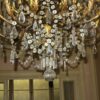 1880/1900' Lustre Napoléon III 5 Bras 25 Lampes Bronze Doré et Cristal – Image 7