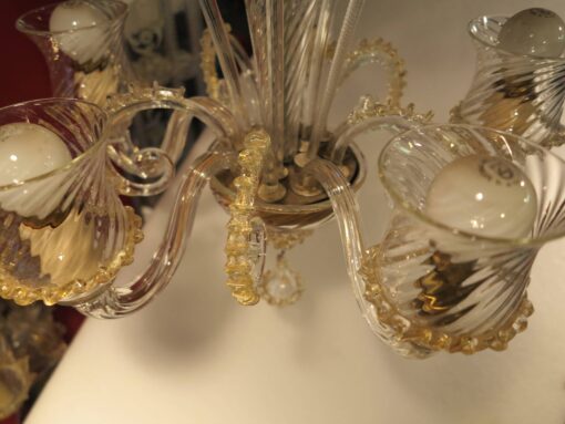 1900/20, Chandelier  Murano cristal and gold  with 5 lights arms - Image 5