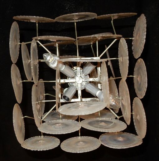 1950/70' Chandelier Vistosi, 35 Crystals Opalescents - Image 6