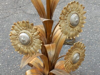 1970' Lampe aux Tournesols Style Maison Jansen
