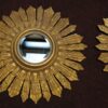 Paire de miroirs soleils bois doré – Image 2