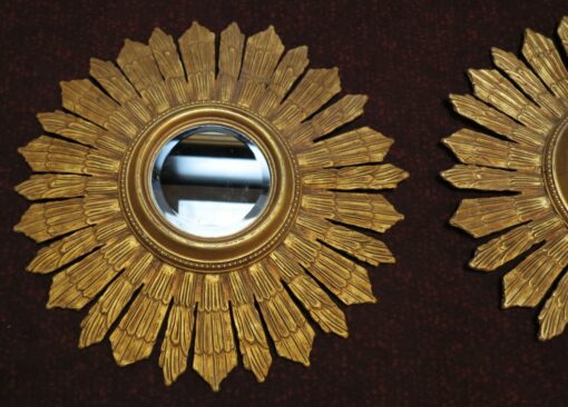 Pair of mirrors suns golden wood - Image 2