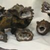 19th Pair of Dogs Fu or Chinese Lion in golden cast iron - Image 8