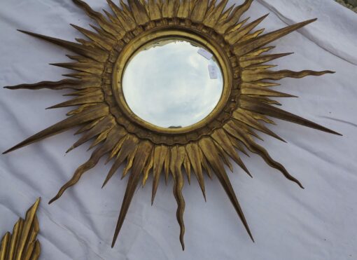 1950' Miroir soleil Convexe,bois doré 83 – Image 3