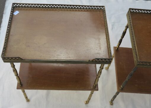 Side table pair has castors in brass with gallery Maison Bagués - Image 4