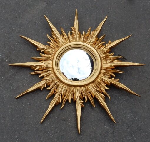 1950/70 ' Miroir soleil Convexe, Bois Doré - Diamètre 69