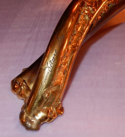 1970' Lampe a L Oiseau en Laiton Avec Agates Par Isabelle Faure – Image 6
