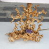 1970 'Pair Of Coral Decor Lamps Gilt Bronze And Amethyst By Boeltz - Image 7
