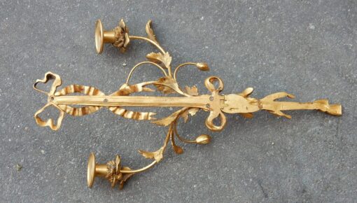 1950' Paire D'Appliques En Bronze Doré De Style LXVI – Image 6