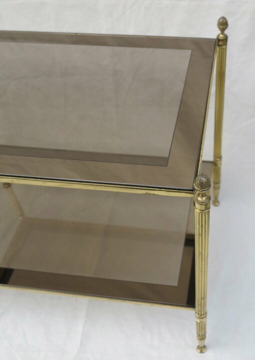 Pair of ends of sofas style Bagués bronze with smoked glass circumference mirror - Image 5