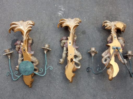 1970/80 ' Pair Of Wall lamps In Resin To the Monkeys Pirates - Image 2