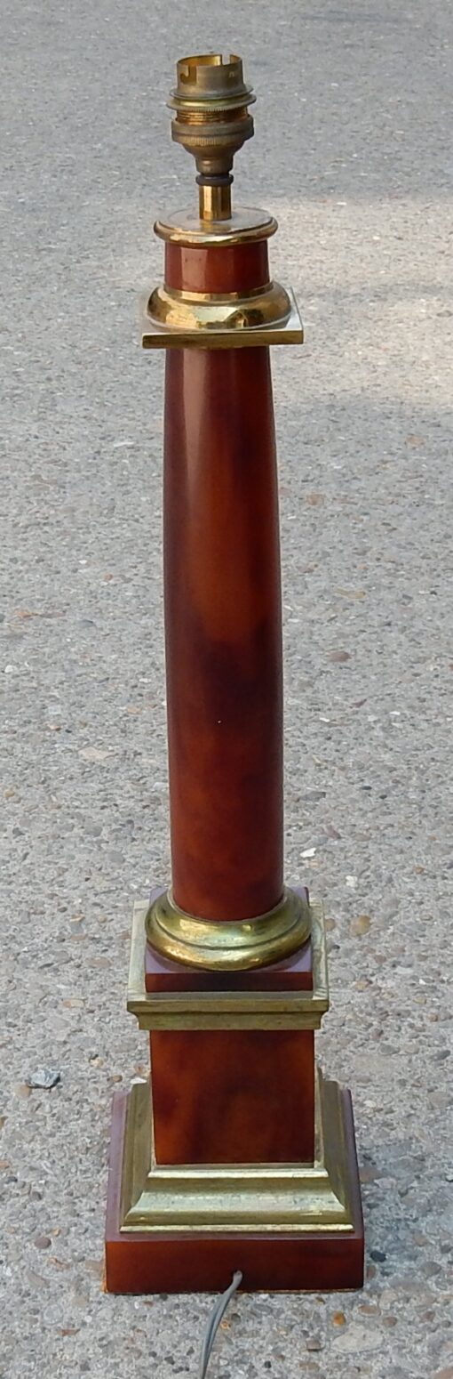1950/70 Lampe Maison Jansen, Laiton et Bakélite, Couleur Ambre