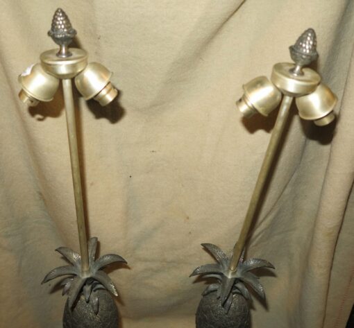 Pair of lamps Pineapple silvered Maison Charles  Style - Image 3