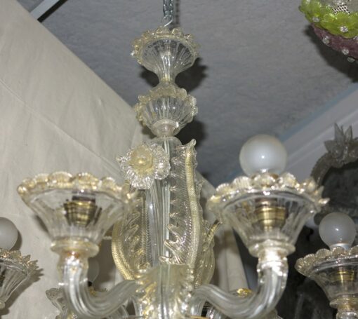 1900/20' Chandelier  Murano cristal and gold  with 6 lights arms - Image 8