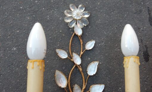 1970' Pair Wall Lamp has the Flower Baguès H 40 cm - Image 8