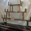 1970' Sideboard Lacquered Dark Purple style Aldo Tura Signed Roméo with Shelf in Gilded Brass Style Japan - Image 7