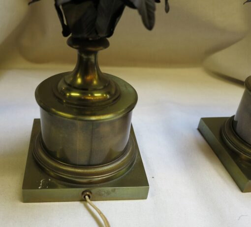 1950/70 Pair of lamps pineapple in bronze in the style of Charles - Image 5