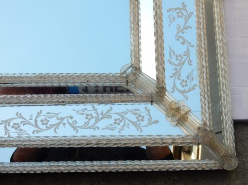 1970' Miroir Style Véronèse Parecloses et Fleurs Dorées à l'Or 103 X 82 cm – Image 3