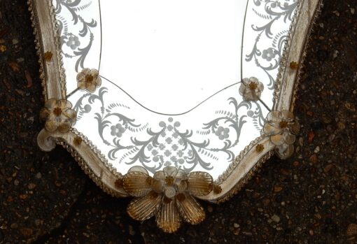 1950/70' Romantic Mirror Murano Mr et Mme H 87 x 59 cm - Image 2