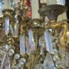 1880/1900' Lustre Napoléon III 5 Bras 25 Lampes Bronze Doré et Cristal – Image 4