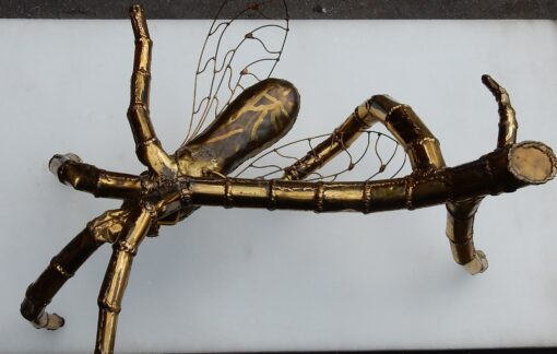 1970' Wall Lamp or Coffee Table Enlighteningof A Cicada  FERNANDEZ or DUVAL BRASSEUR or HONORE - PARIS - Image 8